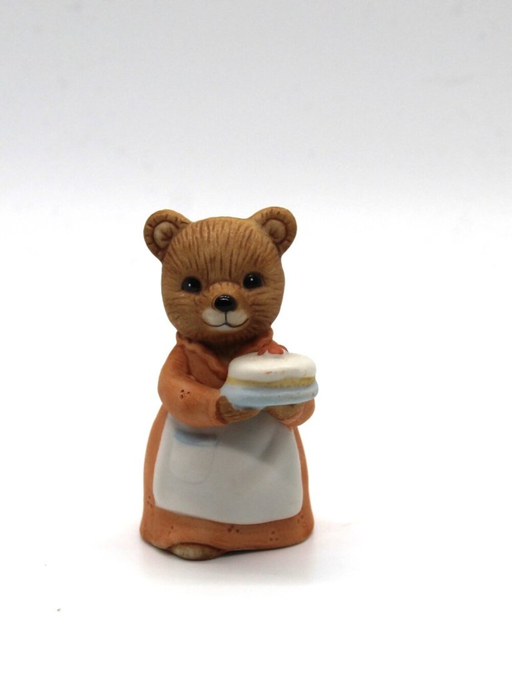 Vintage HOMCO Christmas Morning 2.5" Mama Bear With A Cake Figurine #5302 EUC